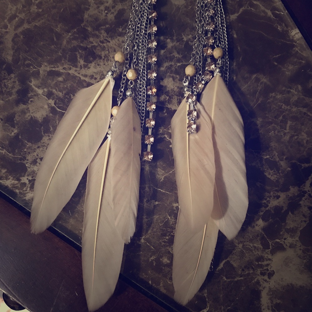 Feathered Gem Earrings